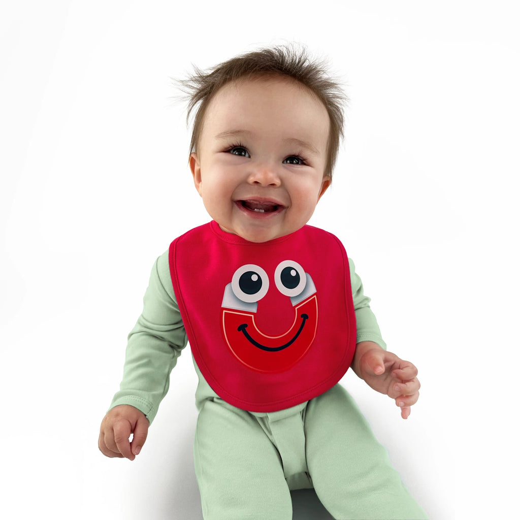 Cozy Cotton Baby Bib - Red